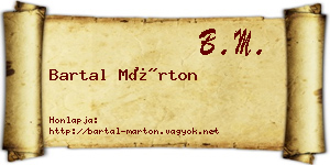 Bartal Márton névjegykártya