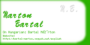 marton bartal business card